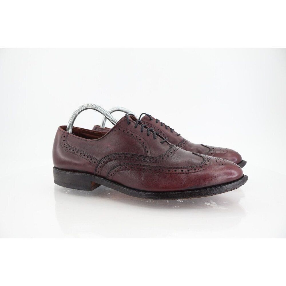 Allen Edmonds Mens Chester Oxford Size 9.5 D Burgundy Wingtip Brogue Dress Shoe